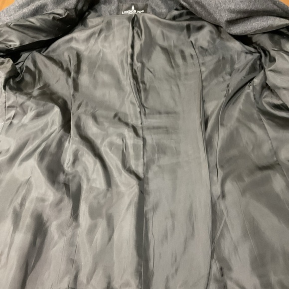 London Fog Womens Gray Wool Blend Long Sleeve Pea Coat With Scarf Size X-Large - Picture 7 of 15